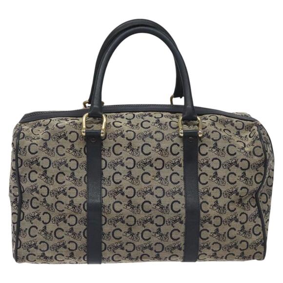 CELINE C Macadam Hand Bag Canvas Navy - Picture 3 of 12